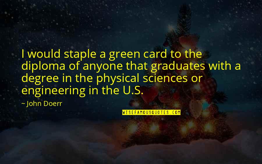 48912 Quotes By John Doerr: I would staple a green card to the