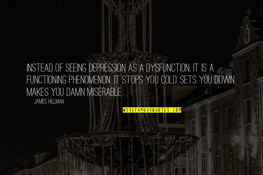 492 Area Quotes By James Hillman: Instead of seeing depression as a dysfunction, it 492 Area Quotes By James Hillman: Instead of seeing depression as a dysfunction, it