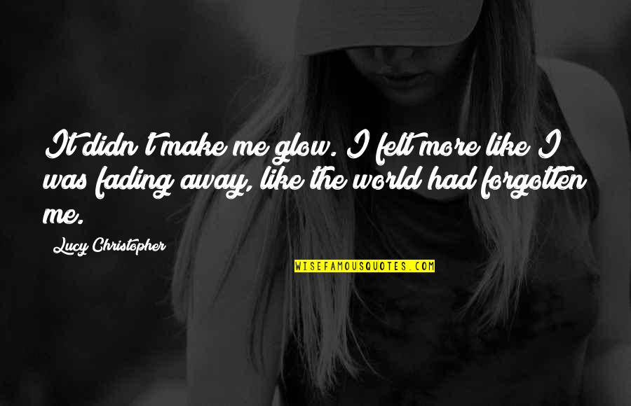 496 Area Quotes By Lucy Christopher: It didn't make me glow. I felt more