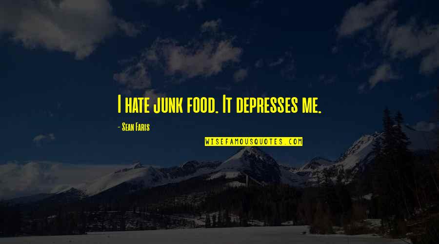 4th Month Pregnancy Quotes By Sean Faris: I hate junk food. It depresses me. 4th Month Pregnancy Quotes By Sean Faris: I hate junk food. It depresses me.