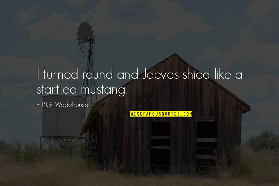 5 0 Mustang Quotes By P.G. Wodehouse: I turned round and Jeeves shied like a