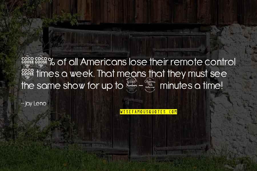 5 4 4 Quotes By Jay Leno: 55% of all Americans lose their remote control