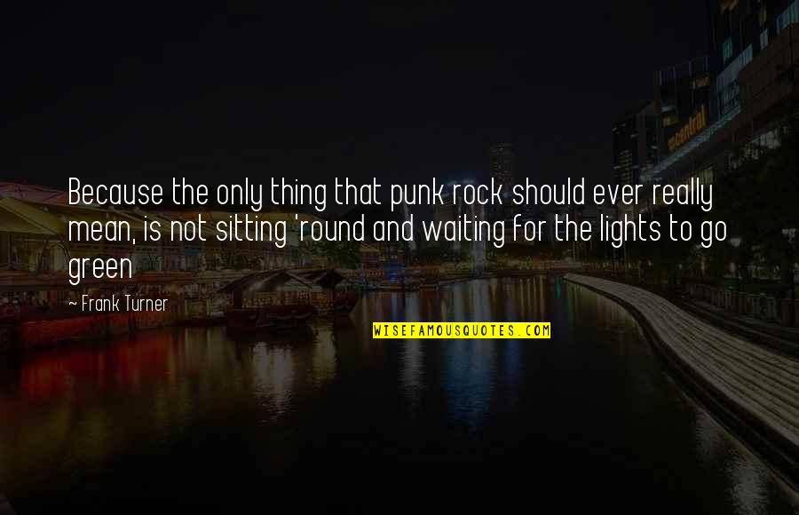5 Go Green Quotes By Frank Turner: Because the only thing that punk rock should