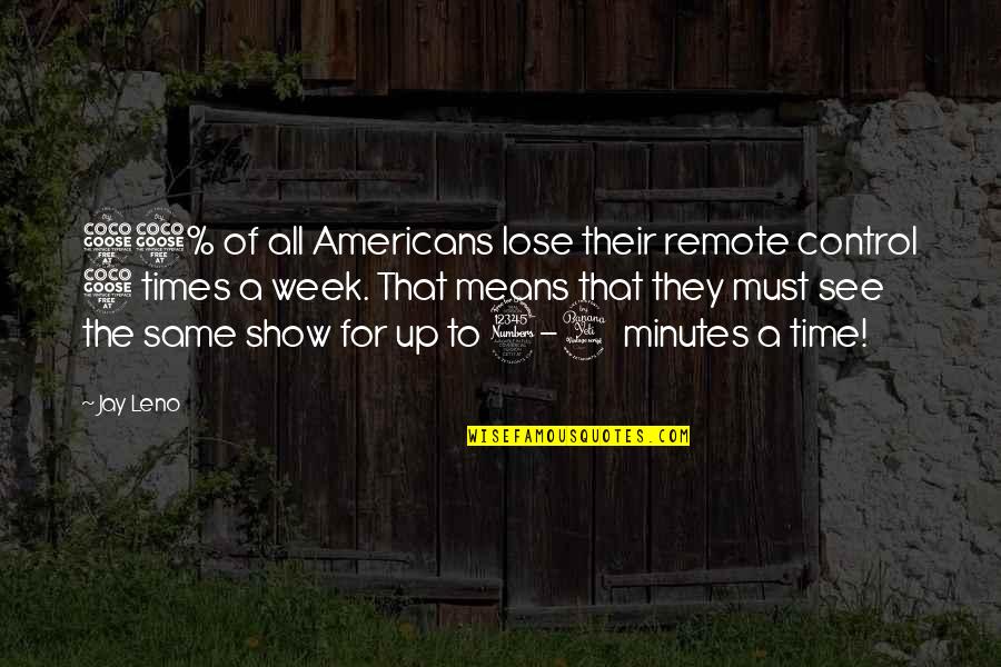 5 Minutes Quotes By Jay Leno: 55% of all Americans lose their remote control