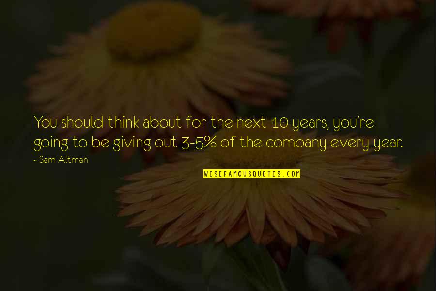 5 Year Quotes By Sam Altman: You should think about for the next 10 5 Year Quotes By Sam Altman: You should think about for the next 10