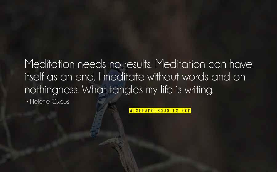 50/50 Joseph Gordon Levitt Quotes By Helene Cixous: Meditation needs no results. Meditation can have itself