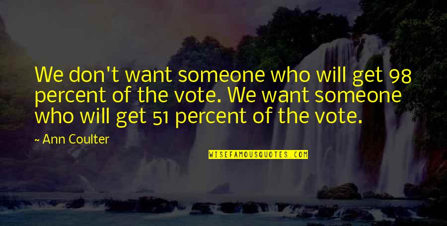 51 Quotes By Ann Coulter: We don't want someone who will get 98 51 Quotes By Ann Coulter: We don't want someone who will get 98