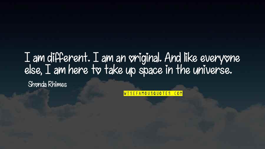 51st State Movie Quotes By Shonda Rhimes: I am different. I am an original. And