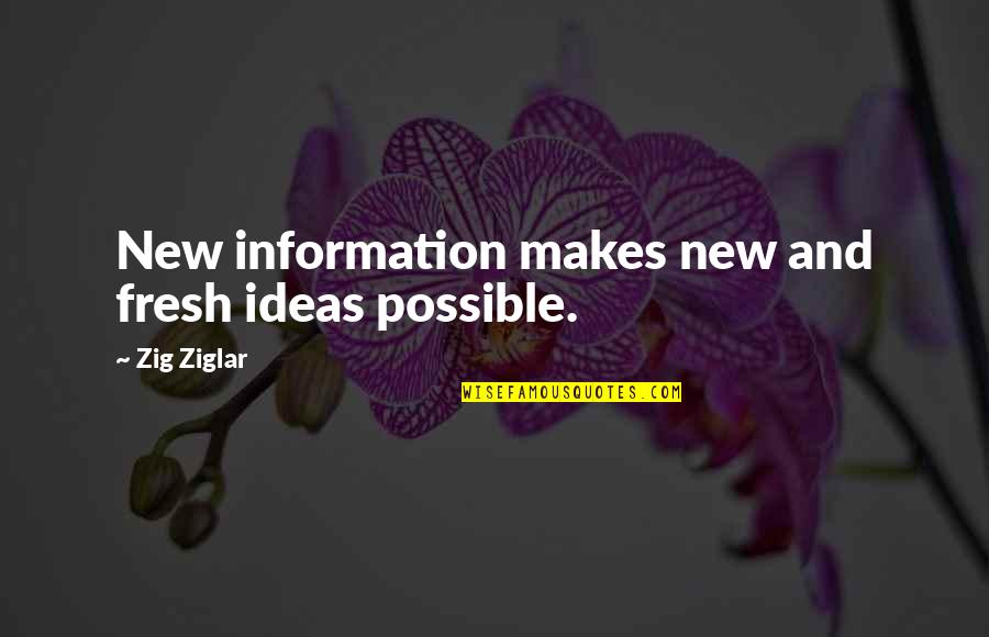 5217 Quotes By Zig Ziglar: New information makes new and fresh ideas possible. 5217 Quotes By Zig Ziglar: New information makes new and fresh ideas possible.