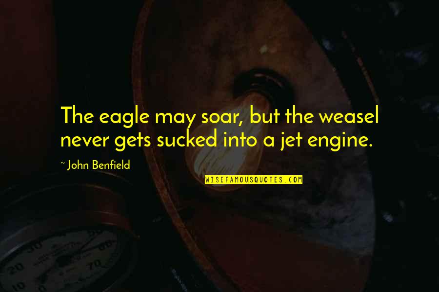 528 Hertz Quotes By John Benfield: The eagle may soar, but the weasel never