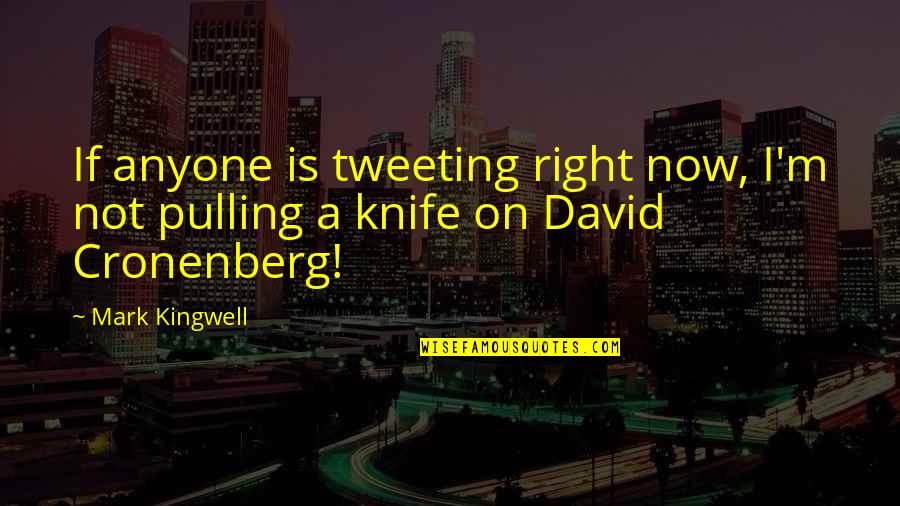 53099 Quotes By Mark Kingwell: If anyone is tweeting right now, I'm not