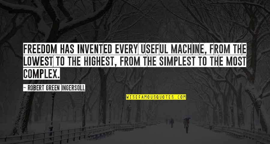 54 Year Birthday Quotes By Robert Green Ingersoll: Freedom has invented every useful machine, from the