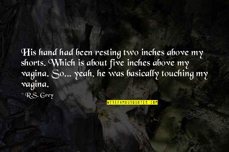 5'5 In Inches Quotes By R.S. Grey: His hand had been resting two inches above