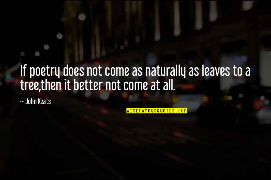 565 Plus Quotes By John Keats: If poetry does not come as naturally as 565 Plus Quotes By John Keats: If poetry does not come as naturally as
