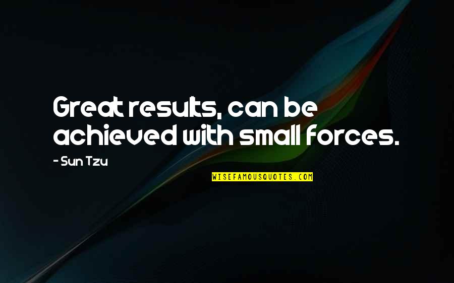 57th Birthday Quotes By Sun Tzu: Great results, can be achieved with small forces.