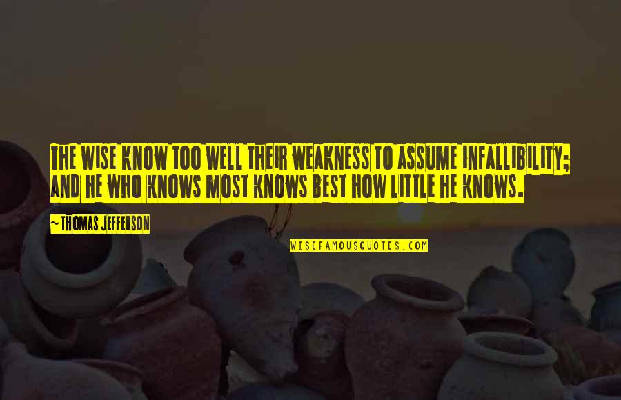 58000 Quotes By Thomas Jefferson: The wise know too well their weakness to