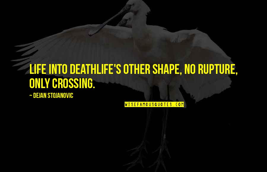 583067401 Quotes By Dejan Stojanovic: Life into deathLife's other shape, No rupture, Only 583067401 Quotes By Dejan Stojanovic: Life into deathLife's other shape, No rupture, Only