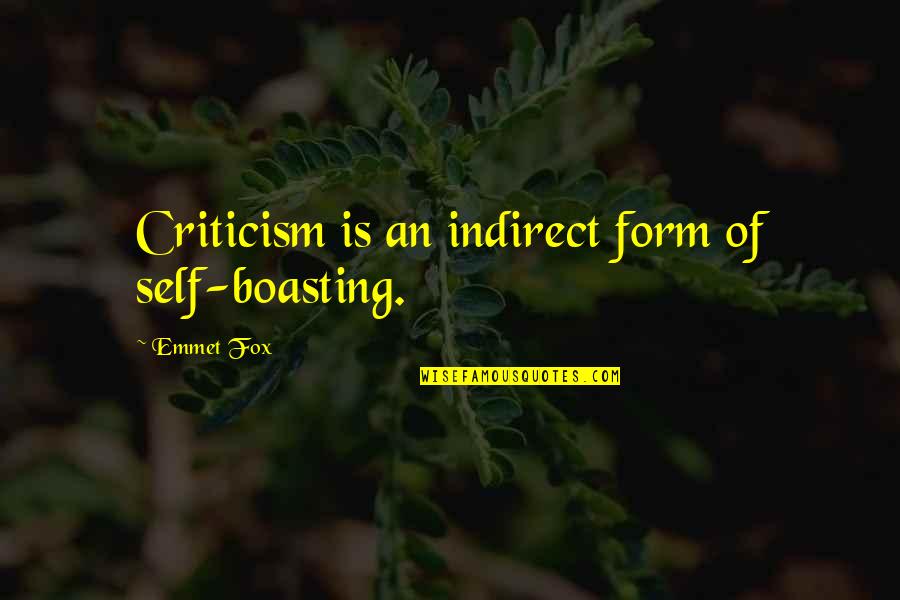 5c Wallpaper Quotes By Emmet Fox: Criticism is an indirect form of self-boasting.