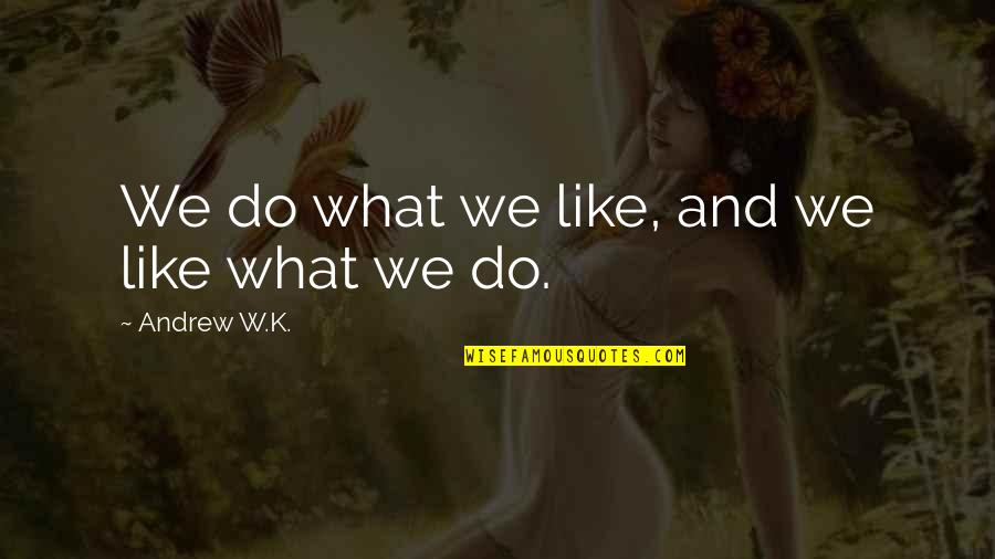 5km From My House Quotes By Andrew W.K.: We do what we like, and we like 5km From My House Quotes By Andrew W.K.: We do what we like, and we like