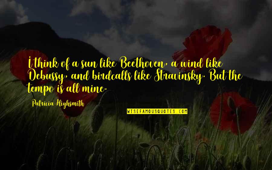 5th Monthsary Quotes By Patricia Highsmith: I think of a sun like Beethoven, a