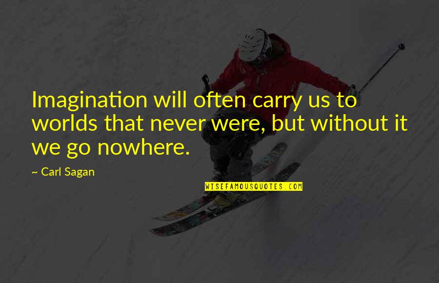 5x50 G Line Quotes By Carl Sagan: Imagination will often carry us to worlds that 5x50 G Line Quotes By Carl Sagan: Imagination will often carry us to worlds that