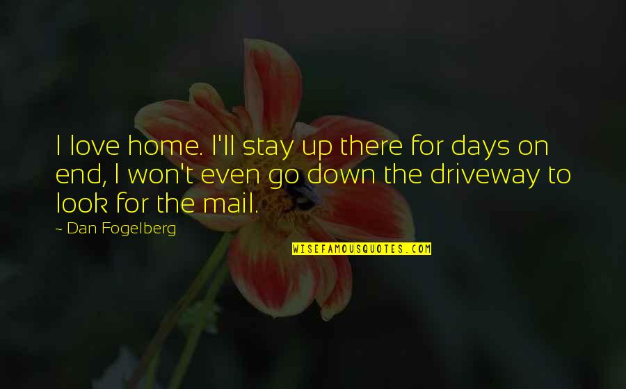 6 Days To Go Quotes By Dan Fogelberg: I love home. I'll stay up there for