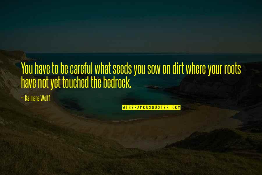 6 Dec Quotes By Kaimana Wolff: You have to be careful what seeds you 6 Dec Quotes By Kaimana Wolff: You have to be careful what seeds you