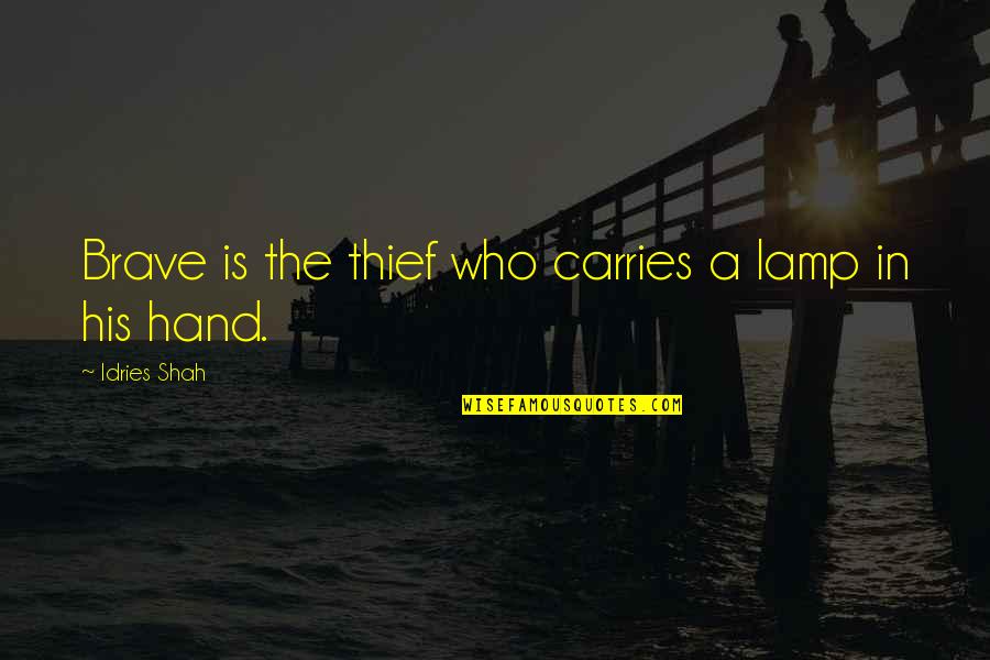 6 Months Old Quotes By Idries Shah: Brave is the thief who carries a lamp
