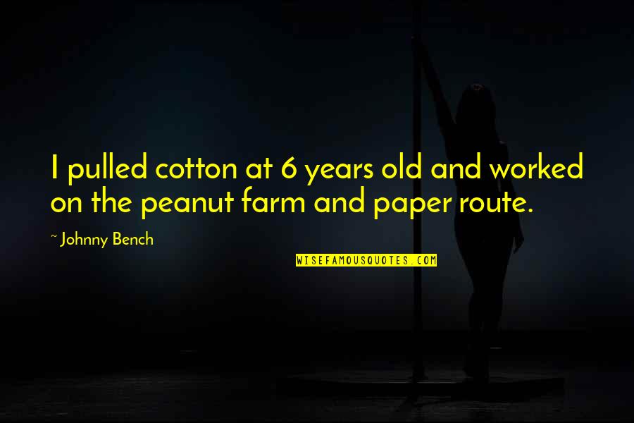 6 Years Old Quotes By Johnny Bench: I pulled cotton at 6 years old and