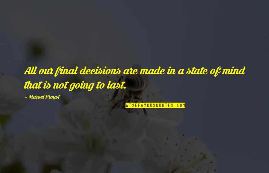 60th Anniversary Christian Quotes By Marcel Proust: All our final decisions are made in a