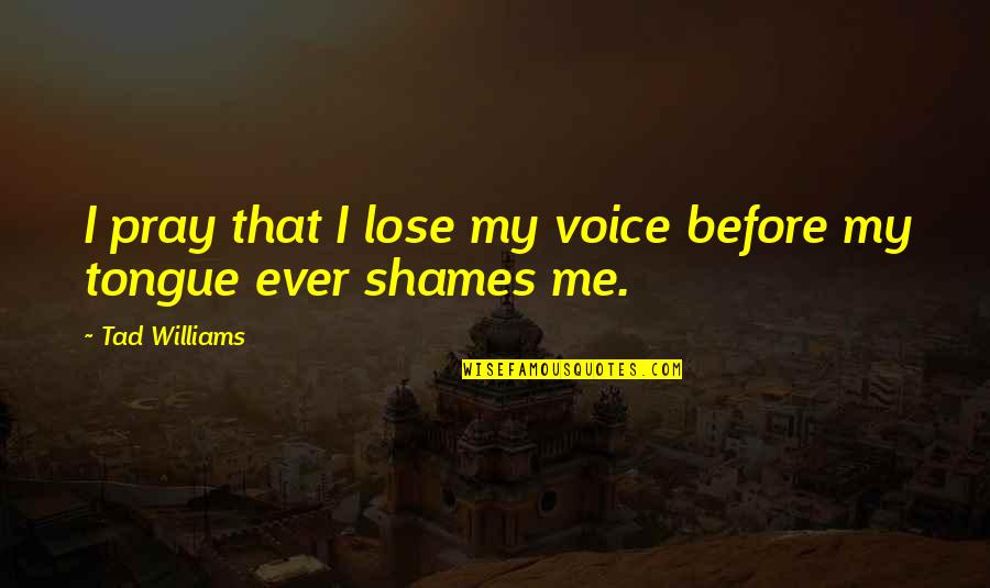 6160 Quotes By Tad Williams: I pray that I lose my voice before