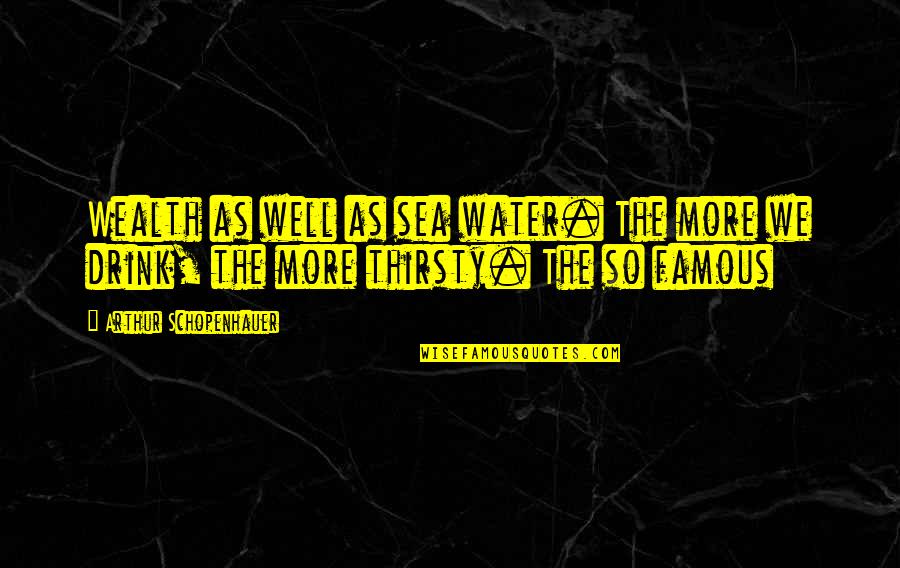 6262 Quotes By Arthur Schopenhauer: Wealth as well as sea water. The more