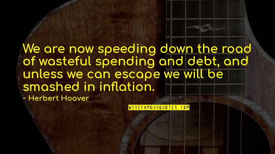 6354 Quotes By Herbert Hoover: We are now speeding down the road of