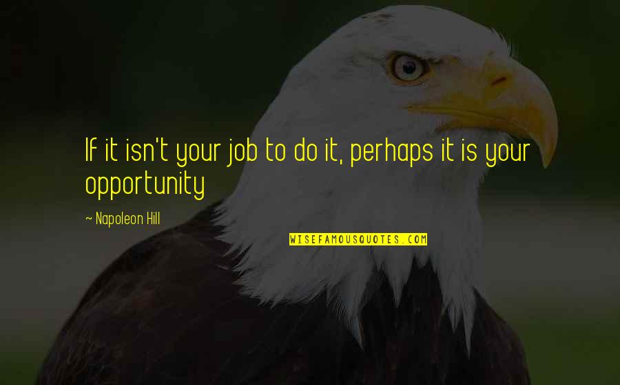 64th Birthday Quotes By Napoleon Hill: If it isn't your job to do it,