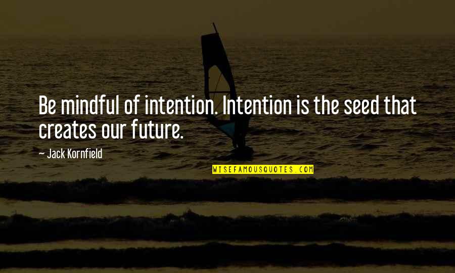 66th Quotes By Jack Kornfield: Be mindful of intention. Intention is the seed
