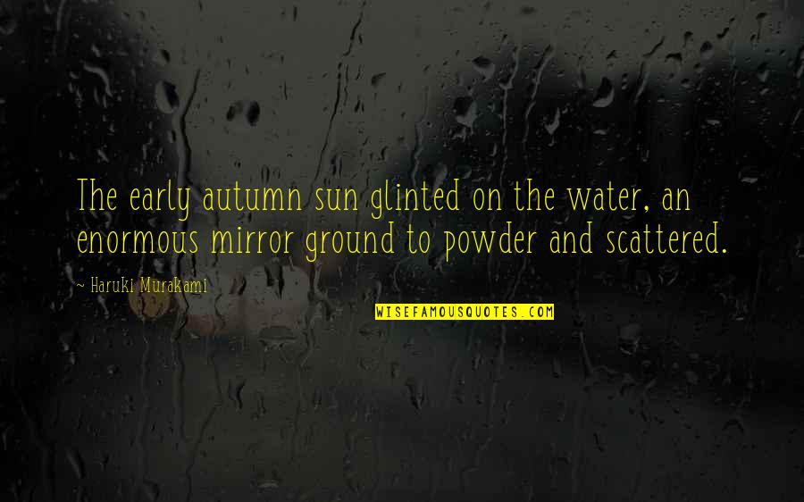 67 Awesome Quotes By Haruki Murakami: The early autumn sun glinted on the water,
