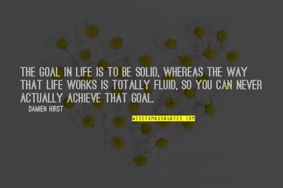 6e Shoes Quotes By Damien Hirst: The goal in life is to be solid,