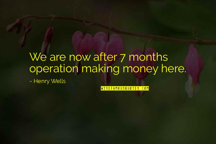 7 Months Quotes By Henry Wells: We are now after 7 months operation making