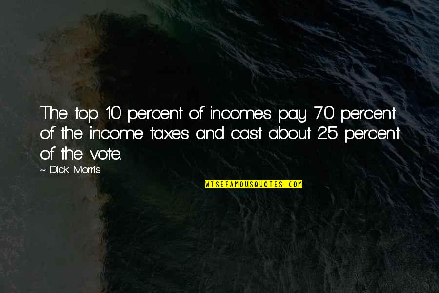70 Quotes By Dick Morris: The top 10 percent of incomes pay 70