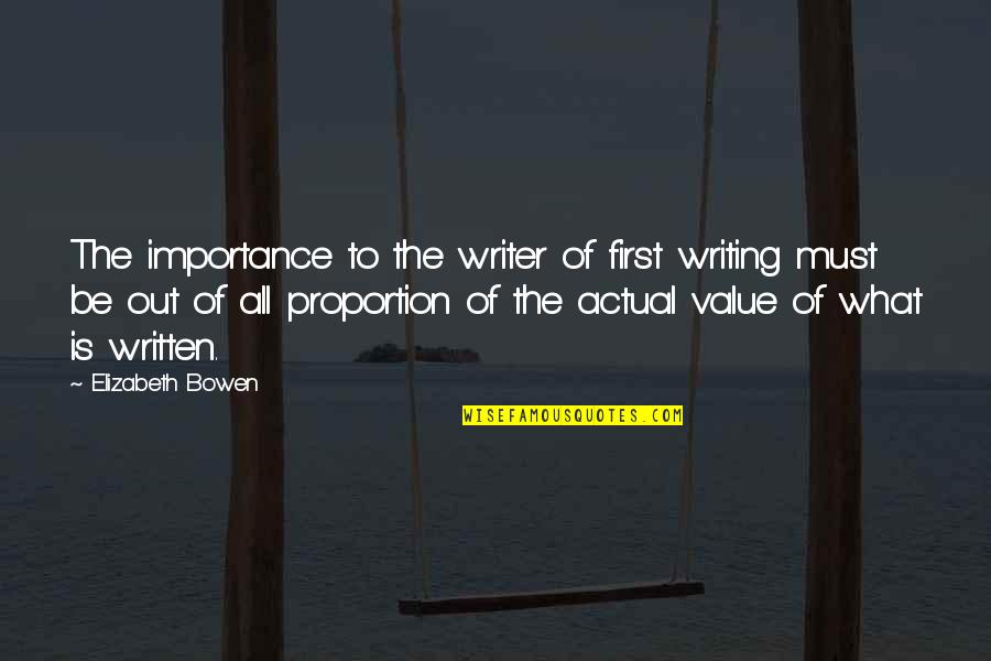 7260hmw Quotes By Elizabeth Bowen: The importance to the writer of first writing 7260hmw Quotes By Elizabeth Bowen: The importance to the writer of first writing