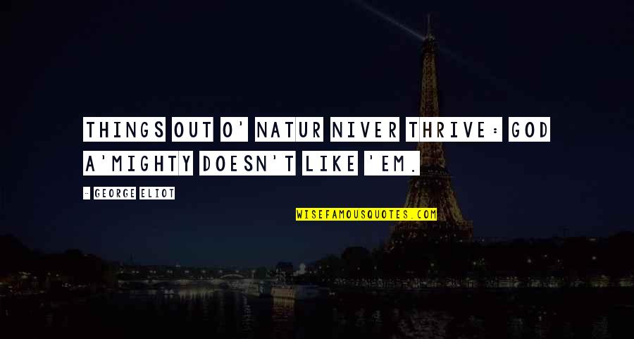 74631 Quotes By George Eliot: Things out o' natur niver thrive: God A'mighty