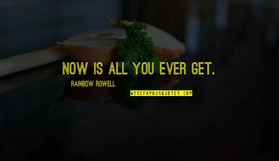 75th B Day Quotes By Rainbow Rowell: Now is all you ever get. 75th B Day Quotes By Rainbow Rowell: Now is all you ever get.