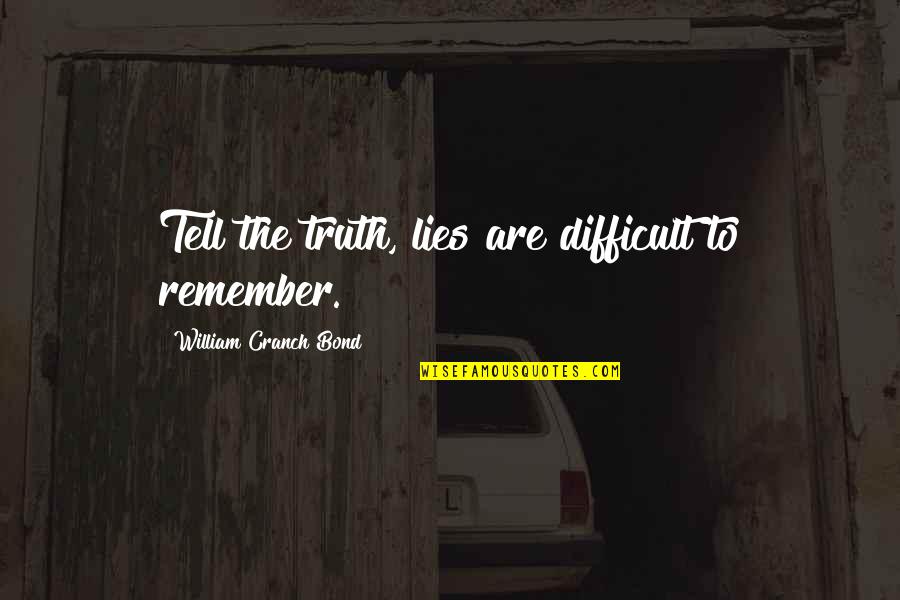 76th Infantry Quotes By William Cranch Bond: Tell the truth, lies are difficult to remember. 76th Infantry Quotes By William Cranch Bond: Tell the truth, lies are difficult to remember.