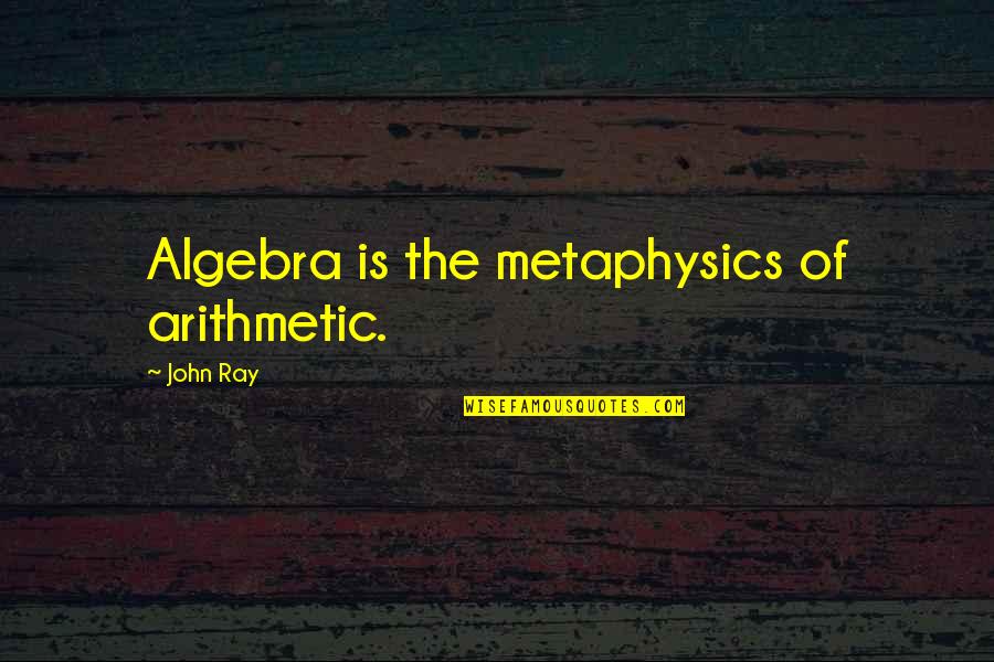 77801 Quotes By John Ray: Algebra is the metaphysics of arithmetic.
