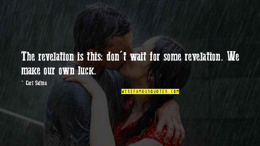 792105 Quotes By Carl Safina: The revelation is this: don't wait for some