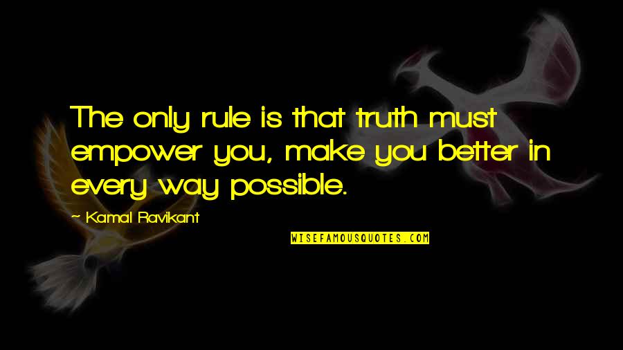 7923 Quotes By Kamal Ravikant: The only rule is that truth must empower 7923 Quotes By Kamal Ravikant: The only rule is that truth must empower