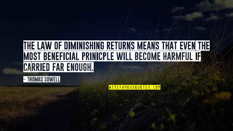 796 Area Quotes By Thomas Sowell: The law of diminishing returns means that even