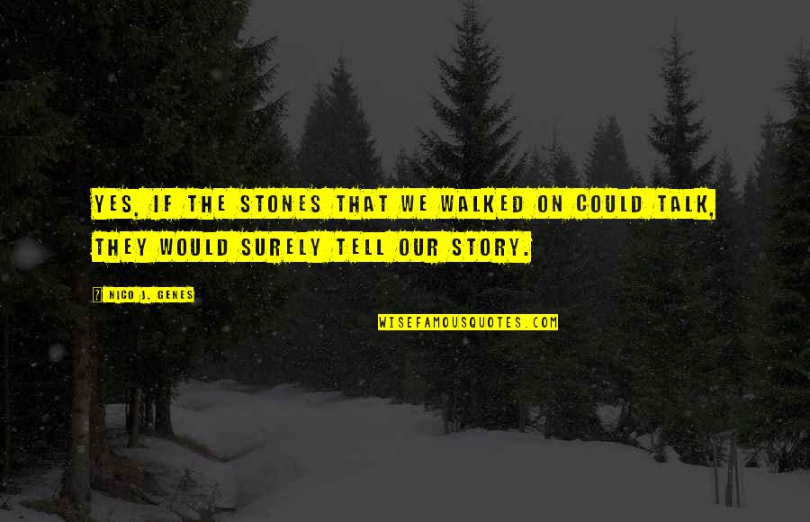 7th Grade Crush Quotes By Nico J. Genes: Yes, if the stones that we walked on