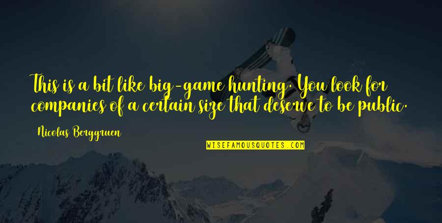 8 Bit Game Quotes By Nicolas Berggruen: This is a bit like big-game hunting. You