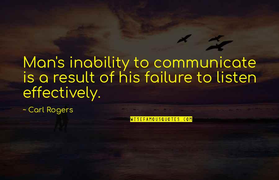 8 Listening Quotes By Carl Rogers: Man's inability to communicate is a result of